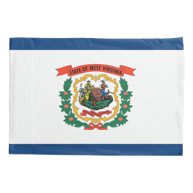 Patriotic Single Pillowcase flag of West Virginia (Back)