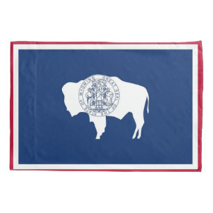 Patriotic Single Pillowcase flag of Wyoming, USA