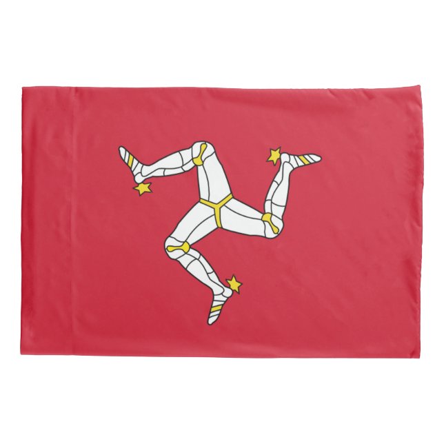 Patriotic Single Pillowcase Isle of Man flag, UK (Back)
