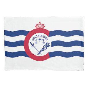 Patriotic Single Pillowcase with Cincinnati flag