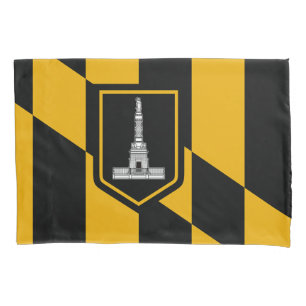 Patriotic Single Pillowcase with flag of Baltimore