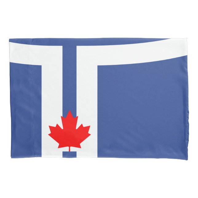Patriotic Single Pillowcase with flag of Toronto (Front)