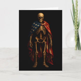 Patriotic Skeleton American Flag Gothic Horror 4th Card