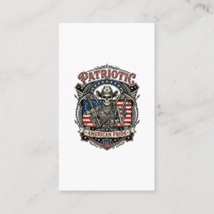 Patriotic Skeleton Cowboy Dark Patriot Skeleton & Business Card