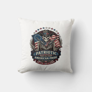 Patriotic Skeleton Cowboy Dark Patriot Skeleton & Cushion