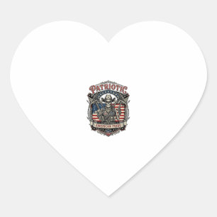 Patriotic Skeleton Cowboy Dark Patriot Skeleton &  Heart Sticker