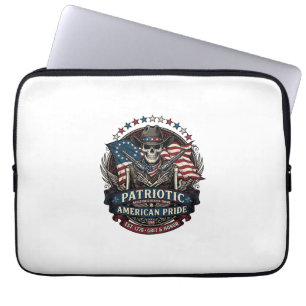Patriotic Skeleton Cowboy Dark Patriot Skeleton & Laptop Sleeve