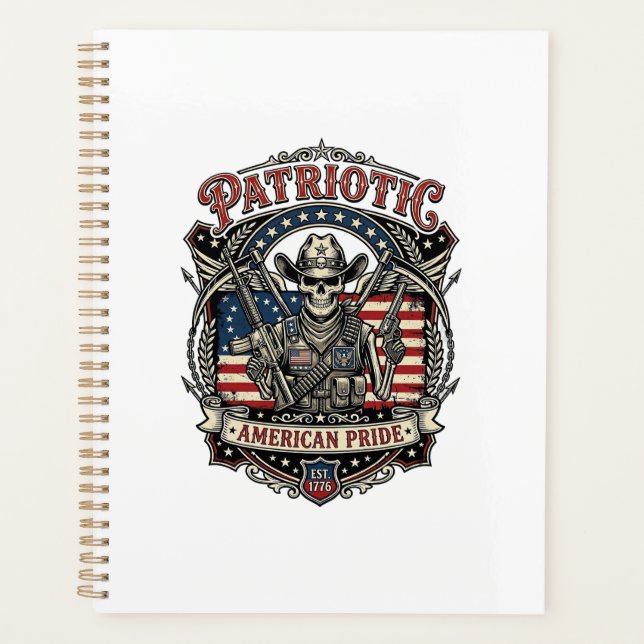Patriotic Skeleton Cowboy Dark Patriot Skeleton &  Planner (Front)