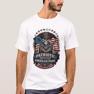 Patriotic Skeleton Cowboy Dark Patriot Skeleton & T-Shirt
