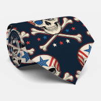 Patriotic Skull and Crossbones American Flag