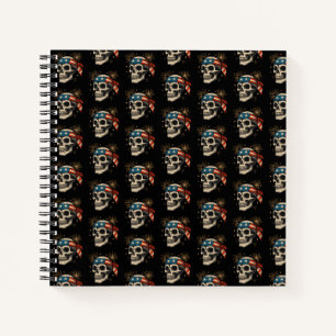 Patriotic Skull & Fireworks Notebook