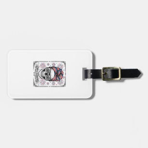 Patriotic Skull Fireworks Vintage Engraving Shirt_ Luggage Tag