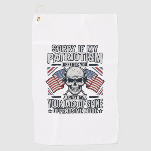 Patriotic Skull Vintage Engraving Quote Vector Des Golf Towel