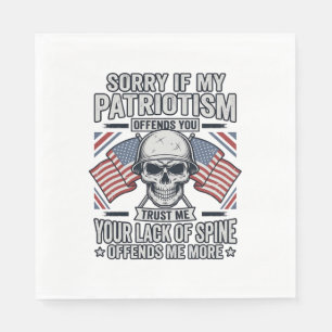 Patriotic Skull Vintage Engraving Quote Vector Des Napkin