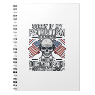Patriotic Skull Vintage Engraving Quote Vector Des Notebook