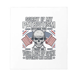 Patriotic Skull Vintage Engraving Quote Vector Des Notepad