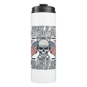 Patriotic Skull Vintage Engraving Quote Vector Des Thermal Tumbler