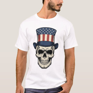 Patriotic Skull Vintage Engraving Shirt Design_1