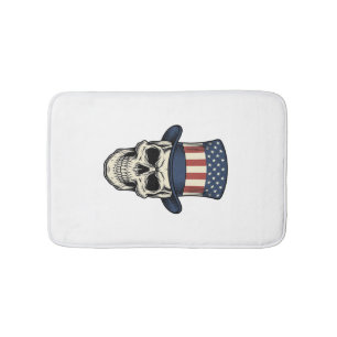 Patriotic Skull Vintage Engraving Shirt Design_1 Bath Mat