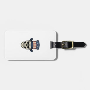 Patriotic Skull Vintage Engraving Shirt Design_1 Luggage Tag