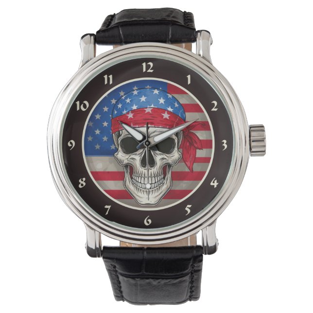 Patriotic Skull Watch (Front)
