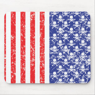 Patriotic Skulls Mouse Pad
