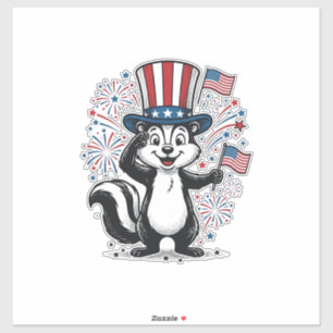 Patriotic Skunk Vintage Fireworks Graphic Shirt_1
