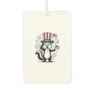 Patriotic Skunk Vintage Fireworks Graphic Shirt_1 Car Air Freshener
