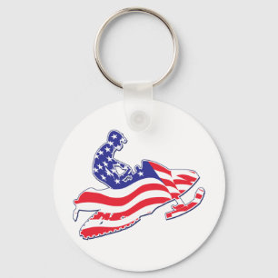 Patriotic-Sledder Key Ring