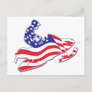 Patriotic-Sledder Postcard