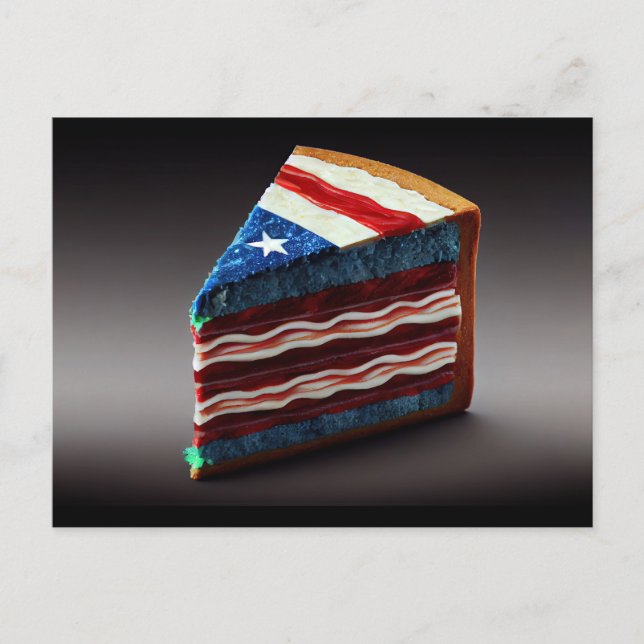 Patriotic Slice  of Cake! Postcard (Front)