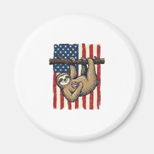 Patriotic Sloth Vintage Engraving Shirt Design_1 Magnet