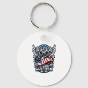 Patriotic Snake Skull Liberty Beast Animal Hybrid Key Ring