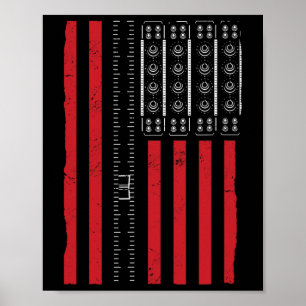 Patriotic Snowboarder American Flag Design Poster