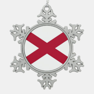 Patriotic Snowflake Ornament with Alabama Flag