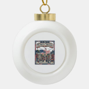 Patriotic Soap Maker Ceramic Ball Christmas Ornament