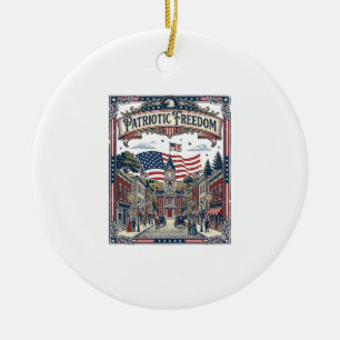Patriotic Soap Maker Ceramic Ornament