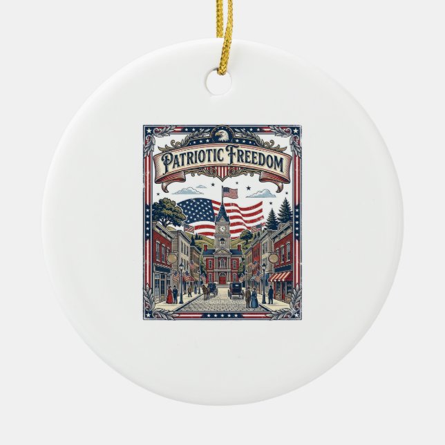 Patriotic Soap Maker Ceramic Ornament (Front)