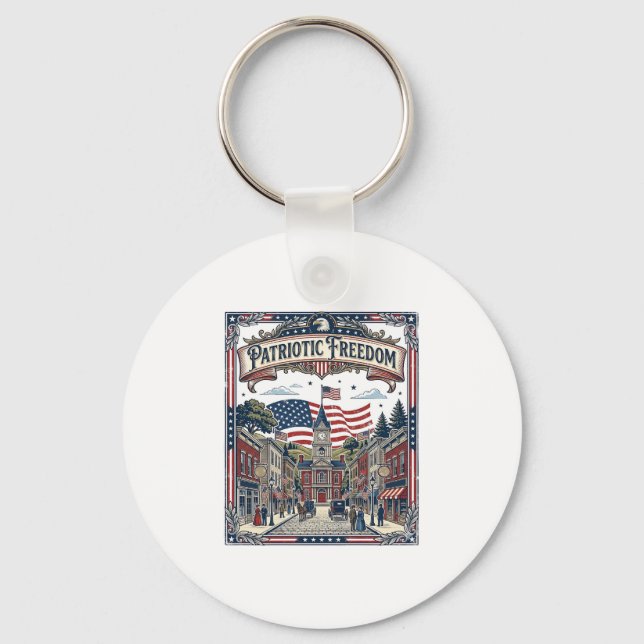 Patriotic Soap Maker Key Ring (Front)