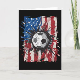 Patriotic Soccer 4th Of July Men Usa American Flag Card