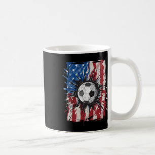 Patriotic Soccer 4th Of July Men Usa American Flag Coffee Mug
