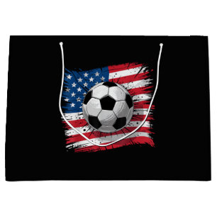 Patriotic soccer 4th of july men usa american flag large gift bag