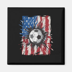 Patriotic Soccer 4th Of July Men Usa American Flag Magnet