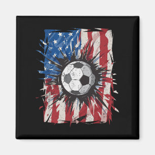 Patriotic Soccer 4th Of July Men Usa American Flag Magnet