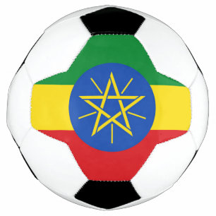Patriotic Soccer Ball with Ethiopia Flag