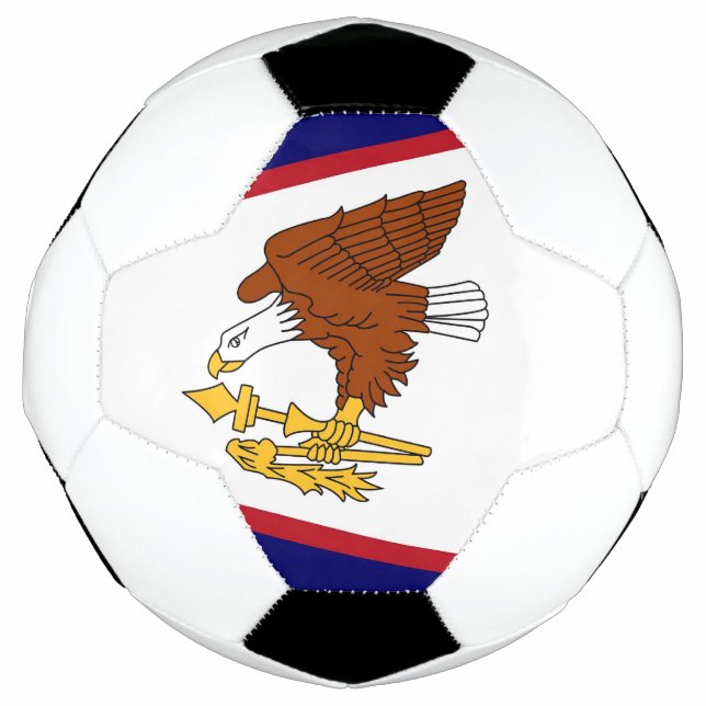 Patriotic Soccer Ball with Flag of American Samoa (Front)