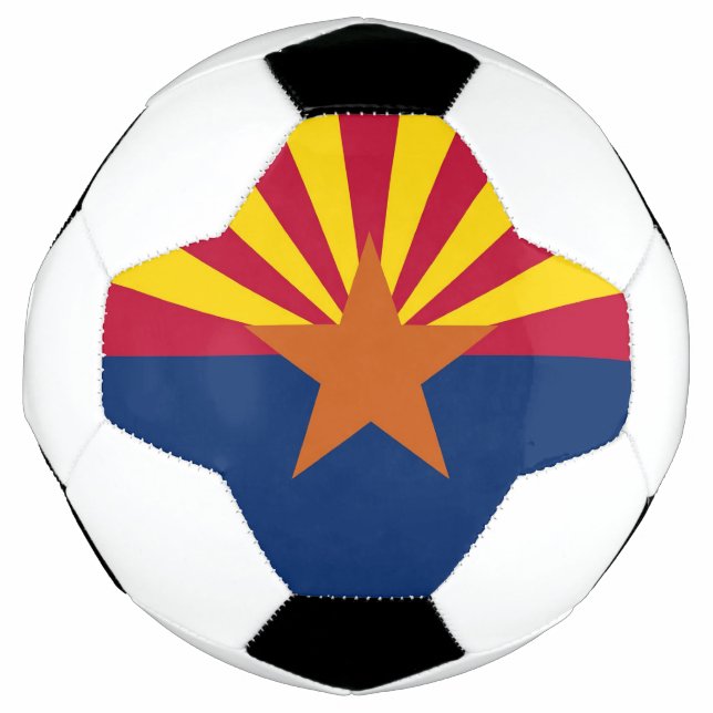 Patriotic Soccer Ball with Flag of Arizona, USA (Front)