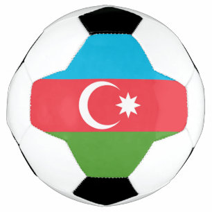 Patriotic Soccer Ball with Flag of Azerbaijan