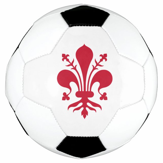 Patriotic Soccer Ball with Flag of Florence, Italy (Front)