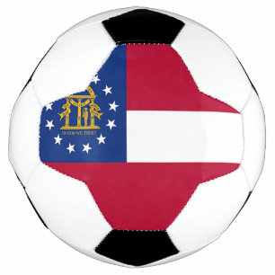 Patriotic Soccer Ball with Flag of Georgia USA